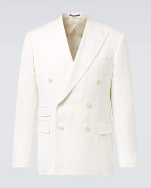 Ralph Lauren Kent Cotton And Linen Suit Jacket - White