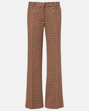 Missoni Zigzag Low-Rise Bootcut Trousers - Brown