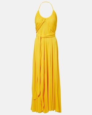 Alaïa Draped Halterneck Jersey Maxi Dress - Yellow