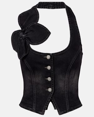Area Top Aus Denim - Schwarz