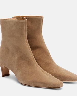 STAUD Wally 55 Suede Ankle Boots - Brown