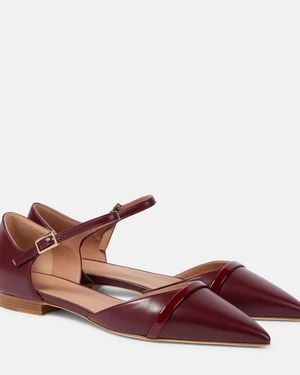 Malone Souliers Ulla Leather Mary Jane Flats - Red