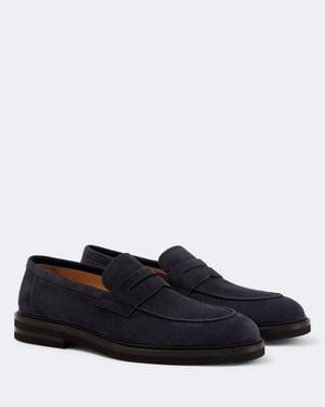 Brunello Cucinelli Loafers Aus Veloursleder - Blau