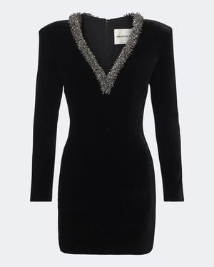 Roland Mouret Embellished Velvet Minidress - Black