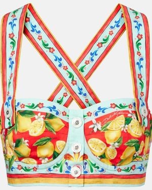 Dolce & Gabbana Printed Bra Top - Orange