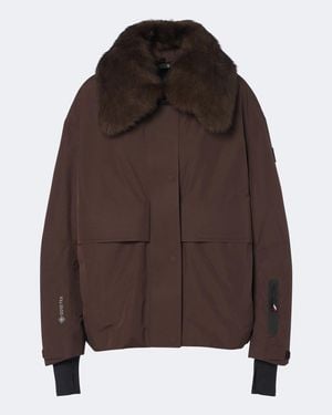Moncler Skijacke Mit Shearling - Braun