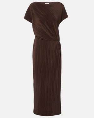 Vince Pleated Midi Dress - Brown