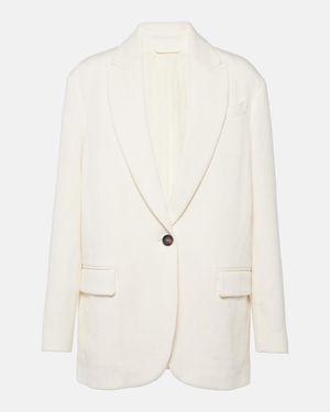 Brunello Cucinelli White Single Breasted Jacket