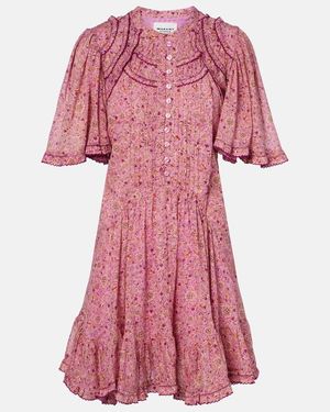 Isabel Marant Celyn Ruffled Cotton Minidress - Pink