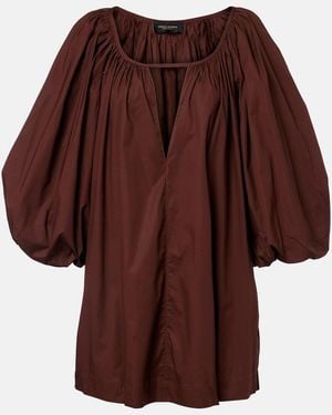 Adriana Degreas Cotton-Blend Minidress - Brown