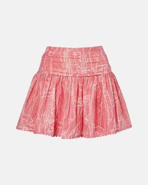 Poupette Minifalda Colleen En Mezcla De Algodon Estampada - Rojo
