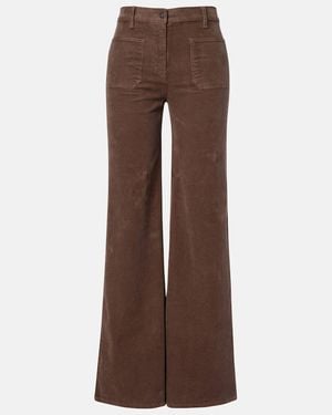 Nili Lotan Florence Cotton-Blend Corduroy Bootcut Trousers - Brown