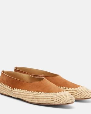 Gabriela Hearst Zapatos Planos Strength De Ante Con Rafia - Marrón