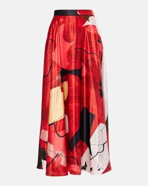 ROKSANDA Ameera Printed Satin Maxi Skirt - Red