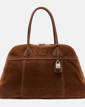 Miu Miu Bowling Bag Vivant Large Aus Veloursleder - Braun