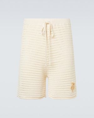 Commas Bermuda-Shorts Aus Haekelstrick - Natur