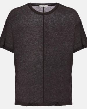 The Row Lila Cashmere Jersey Top - Black
