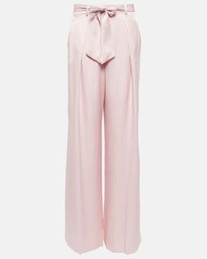 Gabriela Hearst High-Rise Silk Wide-Leg Trousers - Pink