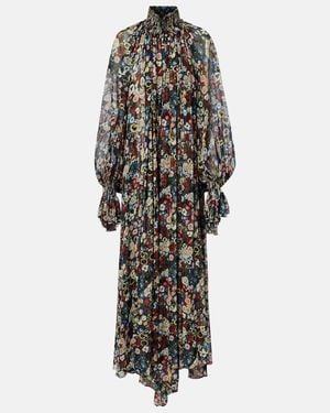 KHAITE Edgar Floral Silk Tulle Maxi Dress - White