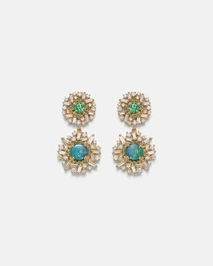 Suzanne Kalan Pendientes De Oro De 18 Ct Con Piedras - Blanco