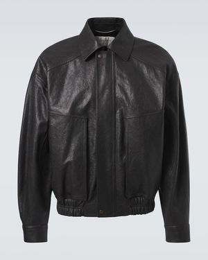 Saint Laurent Leather Blouson Jacket - Black