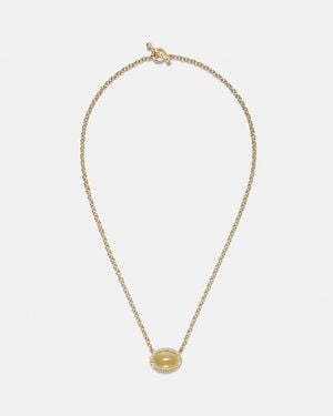 Octavia Elizabeth Bermuda Grass 18Kt Chain Necklace With Beryl And Diamonds - Metallic