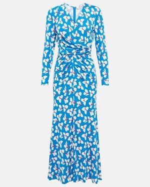 Diane von Furstenberg Eloise Printed Maxi Wrap Dress - Blue