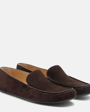 The Row Leo Suede Loafers - Brown