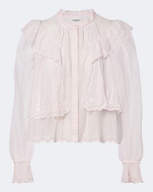 Isabel Marant Bestickte Bluse Kelmon Aus Baumwolle - Pink