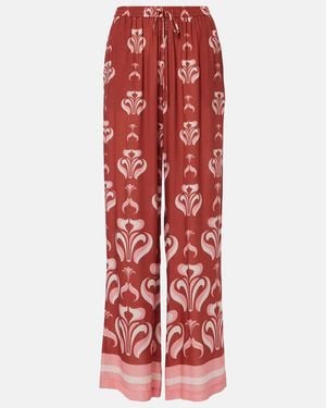 Adriana Degreas Printed Wide-Leg Trousers - Red
