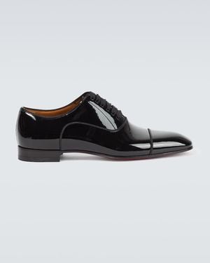 Christian Louboutin Greggo Patent Leather Oxford Shoes - Black
