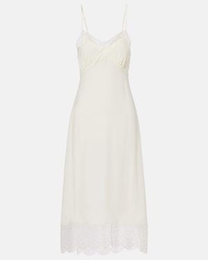 Simone Rocha Slipdress Aus Crepe De Chine Und Spitze - Weiß