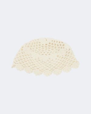 Posse Crochet Cotton Beanie - White