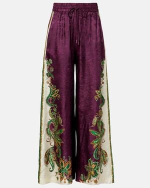 ALÉMAIS Ruthie Printed Wide-Leg Trousers - Purple