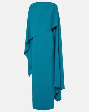 ROKSANDA Demetria Caped Crepe Midi Dress - Blue