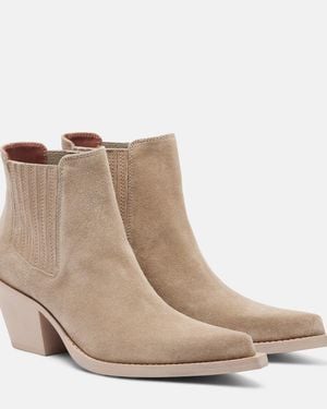 Paris Texas Ankle Boots Dallas 60 Aus Veloursleder - Natur