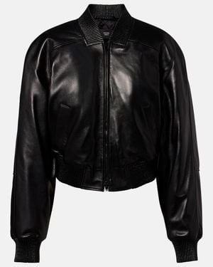 Phoebe Philo Leather Bomber Jacket - Black