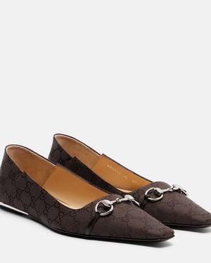 Gucci Vittoria Gg Canvas Ballet Flats - Brown