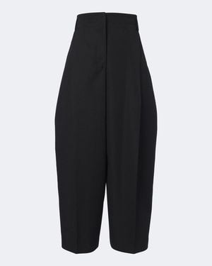 Jacquemus Miami Cropped Virgin Wool Wide-Leg Trousers - Black