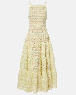 Elie Saab Macrame Midi Dress - Yellow