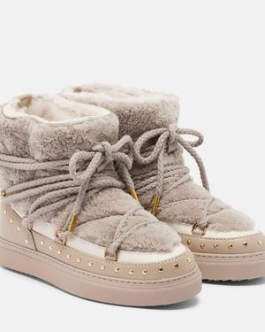 Inuikii Schneestiefel Curly Rock Aus Leder Mit Shearling - Natur