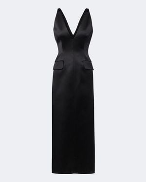 Sportmax Midikleid Aus Satin - Schwarz