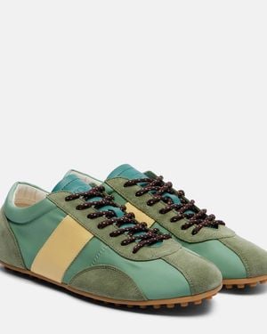 Tod's Classic Suede-Trimmed Sneakers - Green