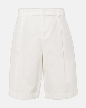 Vince High-Rise Cotton Shorts - White