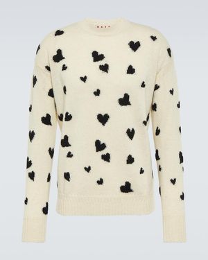 Marni Pullover Aus Wolle Und Alpakawolle - Natur