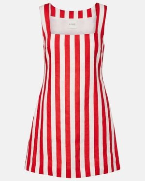 Posse Alice Striped Linen Minidress - Red