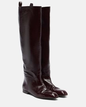 KHAITE Colt Leather Knee-High Boots - Brown
