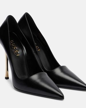 Gucci Bombshell 120 Leather Court Shoes - Black
