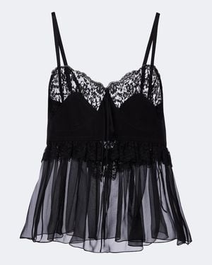 Chloé Ruffled Silk Crepe De Chine Top - Black
