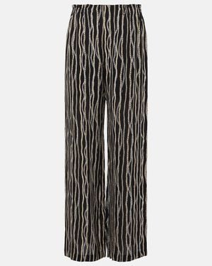 Chloé Pantalones De Seda Estampados - Gris